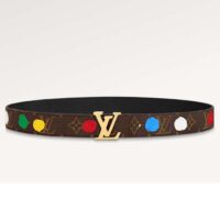 Louis Vuitton Unisex LV x YK LV Initiales 30mm Reversible Painted Dots Belt Monogram Canvas (1)