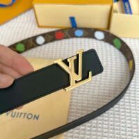 Louis Vuitton Unisex LV x YK LV Initiales 30mm Reversible Painted Dots Belt Monogram Canvas (1)