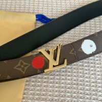 Louis Vuitton Unisex LV x YK LV Initiales 30mm Reversible Painted Dots Belt Monogram Canvas (1)