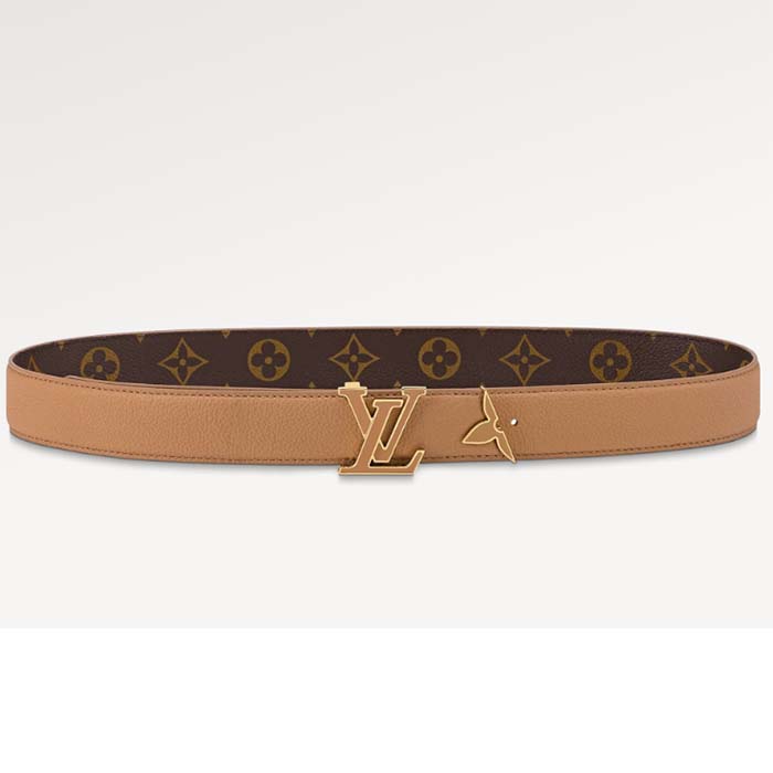 Louis Vuitton Unisex Pretty LV Enamel 30 MM Reversible Belt Monogram Canvas Recto Side
