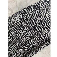 Louis Vuitton Women LV Ink Tiger Asymmetrical Pleat Midi Skirt Silk Black White Regular Fit (6)