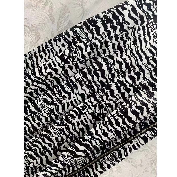 Louis Vuitton Women LV Ink Tiger Asymmetrical Pleat Midi Skirt Silk Black White Regular Fit (10)