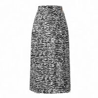 Louis Vuitton Women LV Ink Tiger Asymmetrical Pleat Midi Skirt Silk Black White Regular Fit (6)