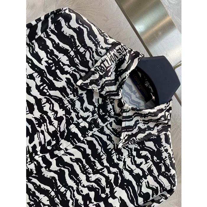 Louis Vuitton Women LV Ink Tiger Silk Shirt Silk Black White Regular Fit (13)