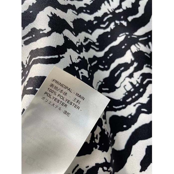 Louis Vuitton Women LV Ink Tiger Silk Shirt Silk Black White Regular Fit (8)