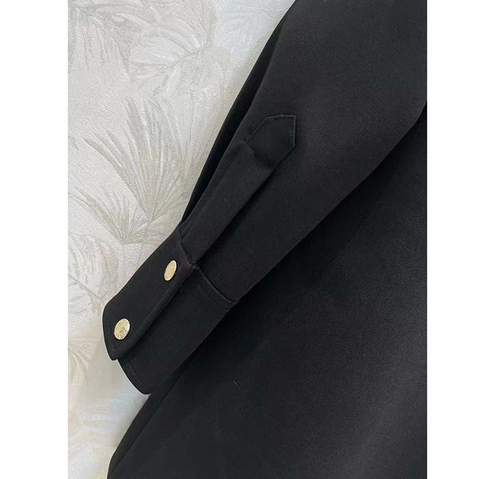 Louis Vuitton Women LV Technical Gabardine Shirt Dress Polyester Black Regular Fit (12)
