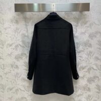 Louis Vuitton Women LV Technical Gabardine Shirt Dress Polyester Black Regular Fit (4)