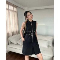 Louis Vuitton Women LV Utility Zipper Dress Wool Cotton Black Fitted (5)