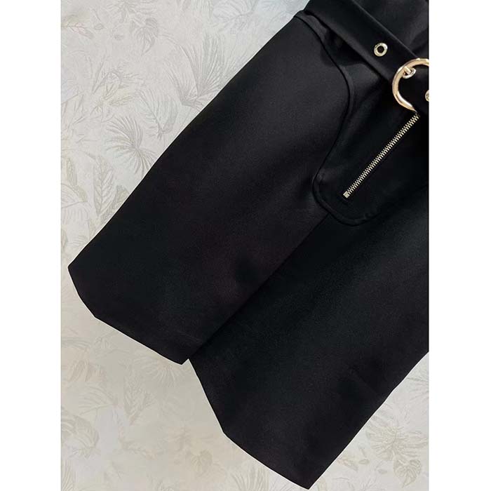 Louis Vuitton Women LV Utility Zipper Dress Wool Cotton Black Fitted (3)
