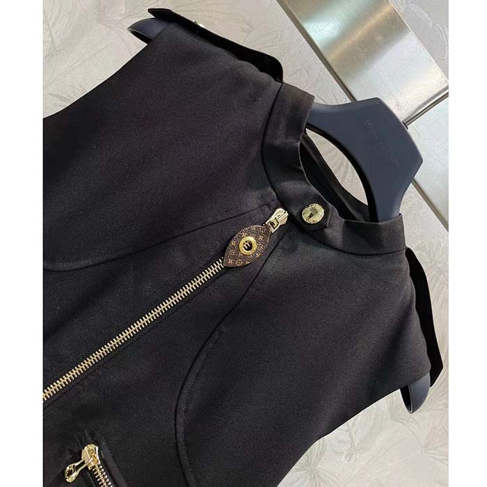 Louis Vuitton Women LV Utility Zipper Dress Wool Cotton Black Fitted (6)