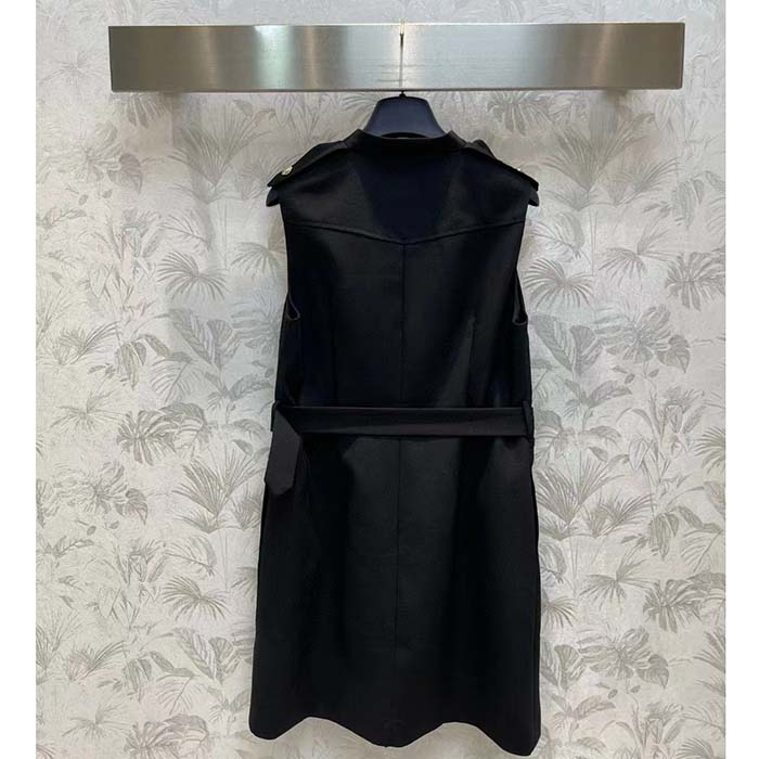 Louis Vuitton Women LV Utility Zipper Dress Wool Cotton Black Fitted (7)
