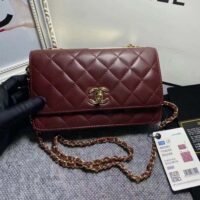 Chanel Women Mini Flap Bag Calfskin & Gold-Tone Metal-Maroon (2)