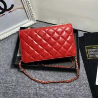 Chanel Women Mini Flap Bag Calfskin & Gold-Tone Metal-Red (1)