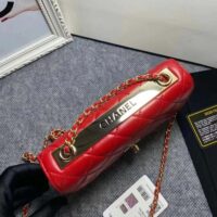 Chanel Women Mini Flap Bag Calfskin & Gold-Tone Metal-Red (1)