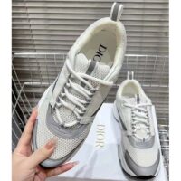 Dior Unisex Shoes CD B22 Sneaker White Technical Mesh White Silver-Tone Calfskin (7)