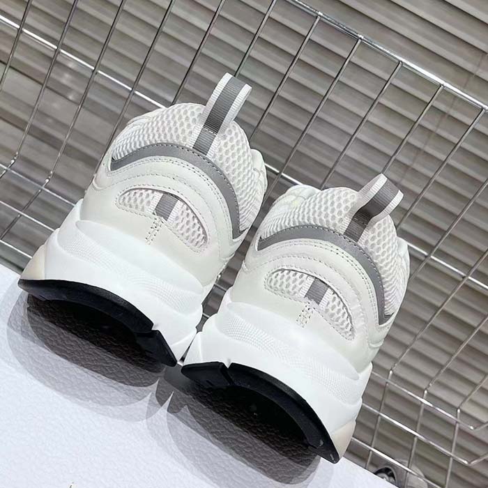 Dior Unisex Shoes CD B22 Sneaker White Technical Mesh White Silver-Tone Calfskin (9)