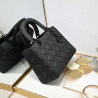 Dior Women CD Medium Lady Dior Bag Black Ultramatte Cannage Calfskin (12)