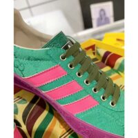 Gucci Unisex Adidas x Gucci Gazelle Sneaker Green Original GG Canvas Low Heel Rubber (6)