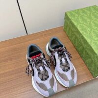 Gucci Unisex GG Run Sneaker Lilac Suede Interlocking G Bi-Color Rubbe Low Heel (9)