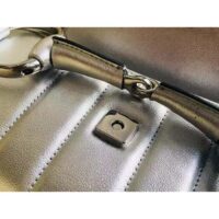 Gucci Women GG Horsebit Chain Small Shoulder Bag Silver Metallic Quilted Leather Maxi Horsebit (10)