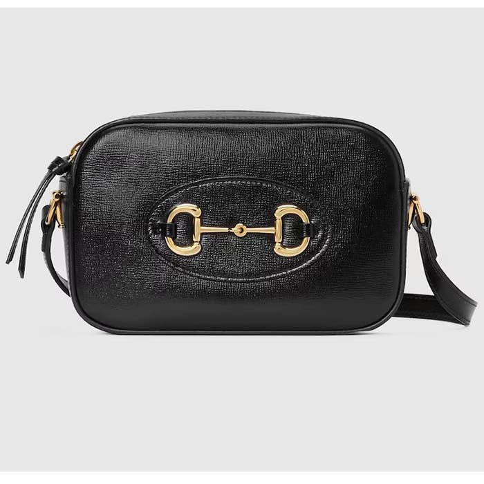 Gucci Women Gucci Horsebit 1955 Small Shoulder Bag Black Leather Zip Closure