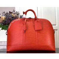 Louis Vuitton LV Unisex Alma Travel GM Vermillon Red Epi XL Grained Leather Handle Clip (4)