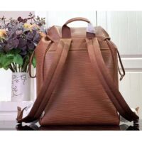 Louis Vuitton LV Unisex Montsouris Backpack Cognac Calf Leather Drawstring Magnetic Closure Handle (2)