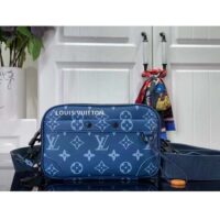 Louis Vuitton LV Unisex Nano Alpha Atlantic Blue Monogram Coated Canvas Cowhide Leather (2)