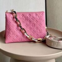 Louis Vuitton LV Women Coussin PM Handbag Rose Bonbon Pink Lambskin Cowhide Leather (12)