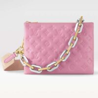 Louis Vuitton LV Women Coussin PM Handbag Rose Bonbon Pink Lambskin Cowhide Leather (12)