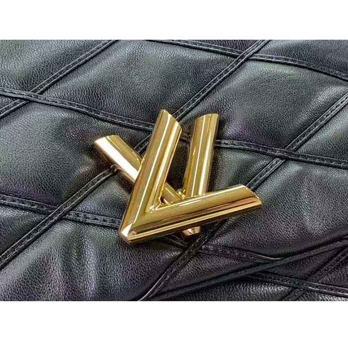 Louis Vuitton LV Women GO-14 MM Black Lamb Leather Cowhide Leather (15)