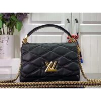 Louis Vuitton LV Women GO-14 MM Black Lamb Leather Cowhide Leather (4)