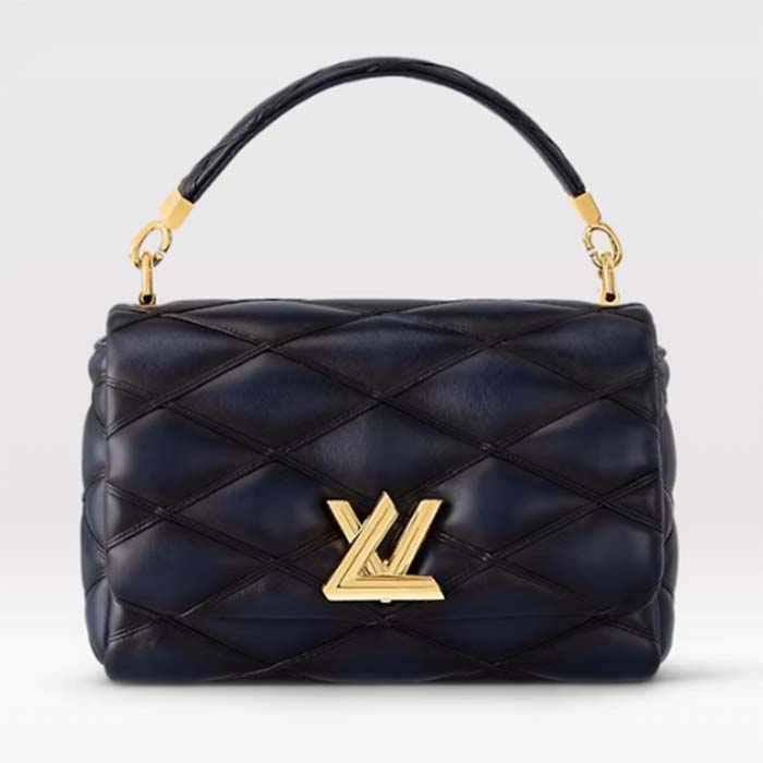 Louis Vuitton LV Women GO-14 MM Navy Blue Lamb Leather Cowhide Leather