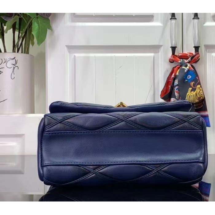 Louis Vuitton LV Women GO-14 MM Navy Blue Lamb Leather Cowhide Leather (11)
