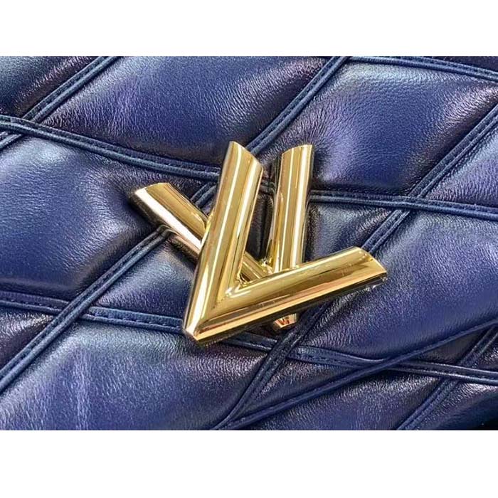 Louis Vuitton LV Women GO-14 MM Navy Blue Lamb Leather Cowhide Leather (16)