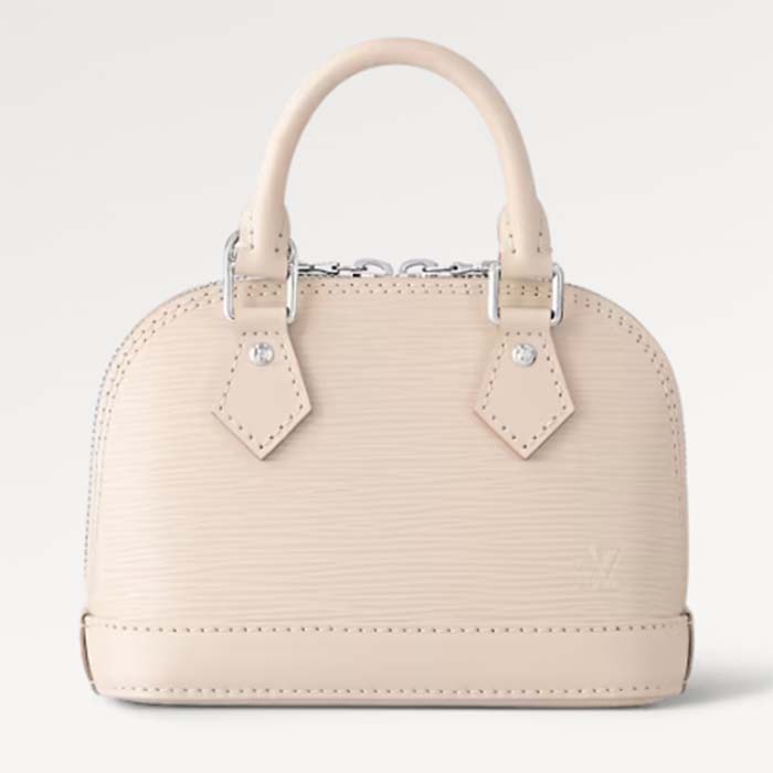 Louis Vuitton LV Women Nano Alma Handbag Quartz White Epi Grained Cowhide Leather