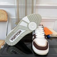 Louis Vuitton Unisex LV Trainer Sneaker Moka Brown Nubuck Calf Leather Grained Calf Leather (13)