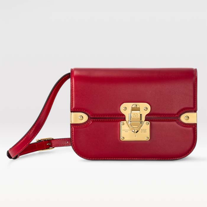 Louis Vuitton Women LV Orsay MM Handbag Red Cowhide Leather Flap Closure N-Lock