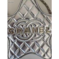 Chanel Women CC Star Handbag Metallic Lambskin Gold-Tone Metal Silver (3)