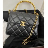 Chanel Women Kelly 22 Flap Bag in Calfskin Leather-Black (12)