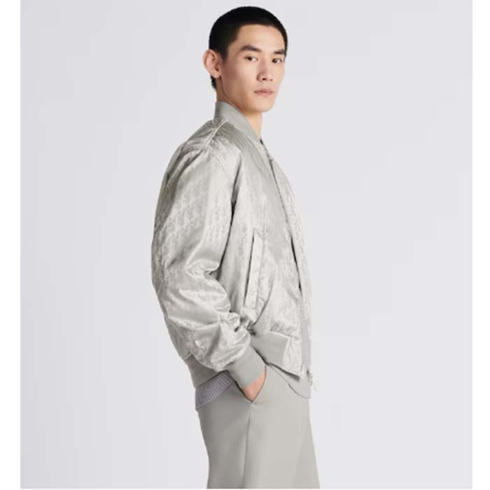 Dior Men CD Dior Oblique Bomber Jacket Gray Technical Fabric (2)