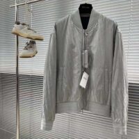 Dior Men CD Dior Oblique Bomber Jacket Gray Technical Fabric (1)