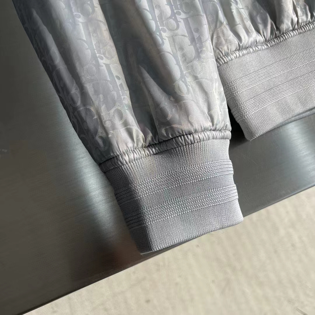 Dior Men CD Dior Oblique Bomber Jacket Gray Technical Fabric (3)