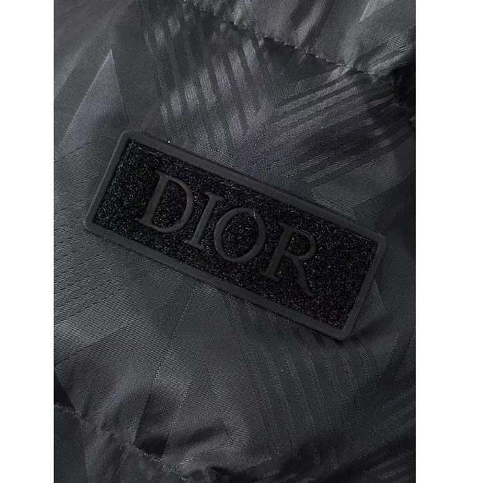 Dior Men CD Dior Oblique Down Jacket Gray Technical Jacquard (8)