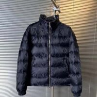 Dior Men CD Dior Oblique Down Jacket Navy Blue Technical Jacquard (1)