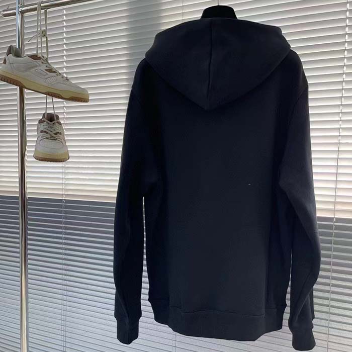Dior Men CD Relaxed Fit Hooded Sweatshirt Black Cotton Fleece (14)