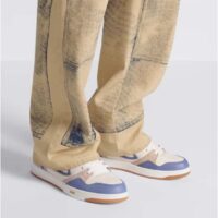 Dior Unisex CD B57 Mid-Top Sneaker Blue Cream Smooth Calfskin Beige Suede (3)