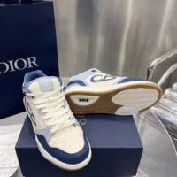 Dior Unisex CD B57 Mid-Top Sneaker Navy Blue Cream Smooth Calfskin Gray Suede (5)