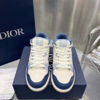 Dior Unisex CD B57 Mid-Top Sneaker Navy Blue Cream Smooth Calfskin Gray Suede (5)