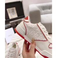 Dior Unisex CD Dior One Sneaker White Fuchsia Dior Oblique Perforated Calfskin (3)